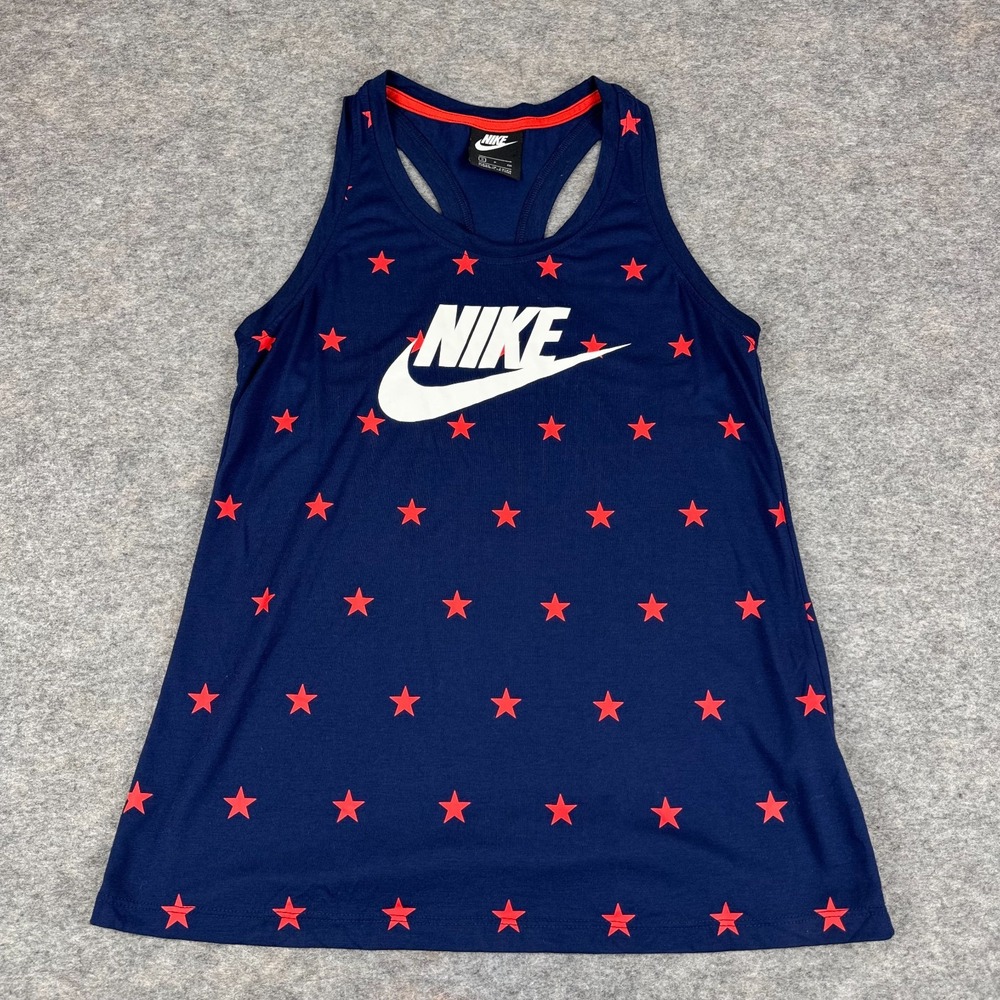 Nike Sportswear Tank Top Stars Partriotic USA Blue Womens Small S